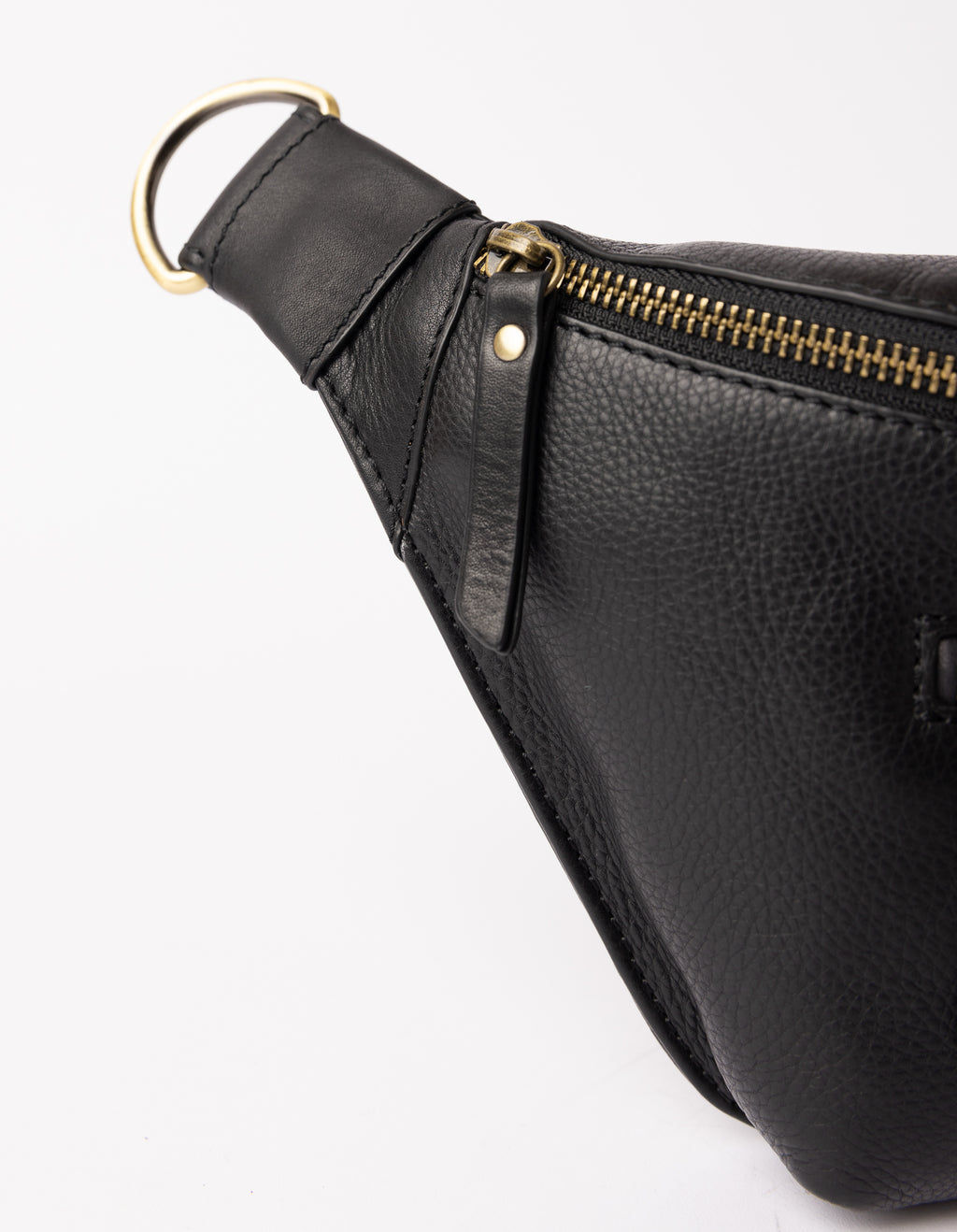 Drew Bum Bag | Black Soft Grain Leather