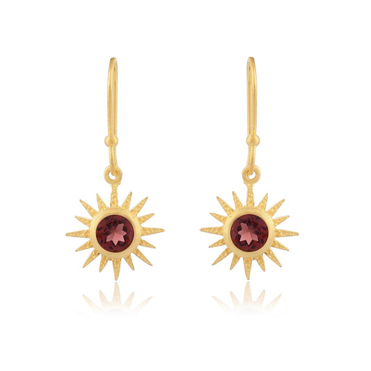 Garnet Star Earrings