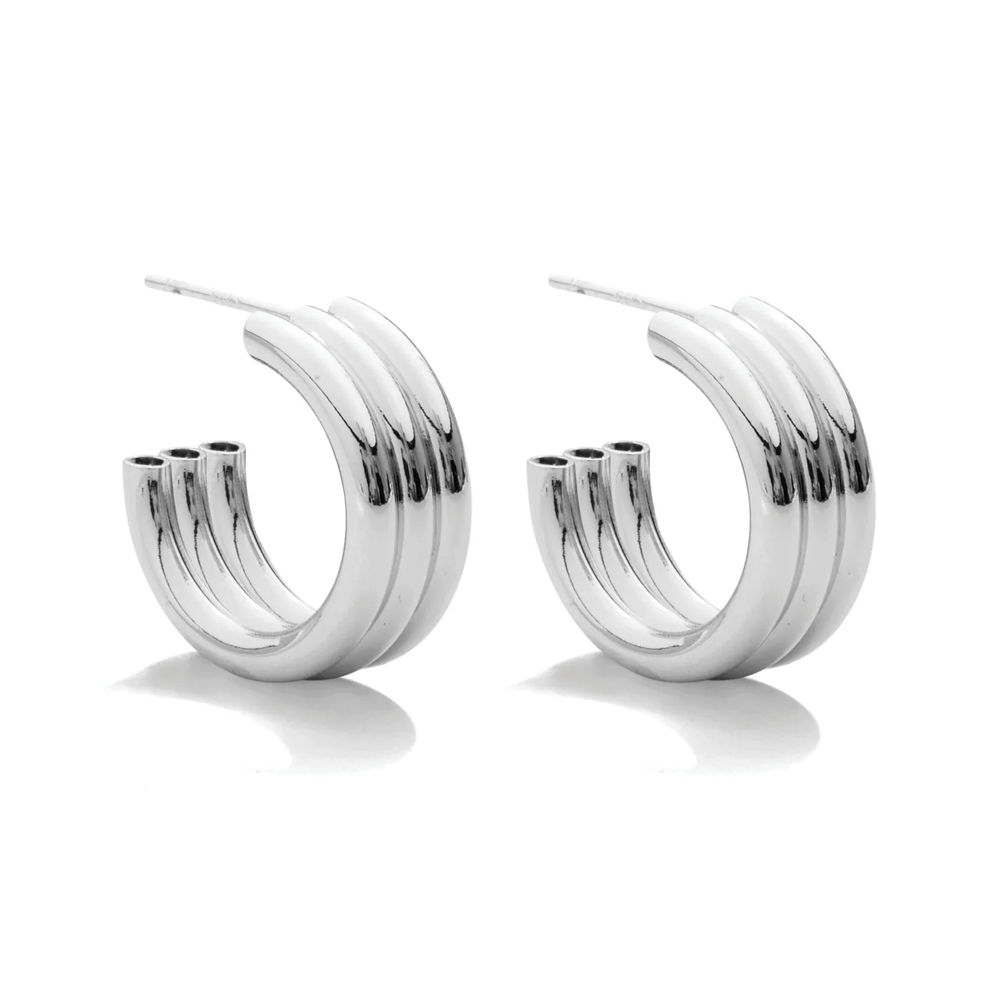 Stacked Rings Hoop Earrings