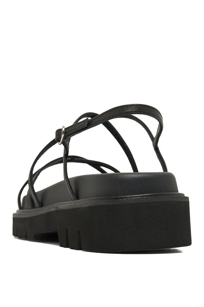 THE ARIZONA Leather Strappy Sandal | Black