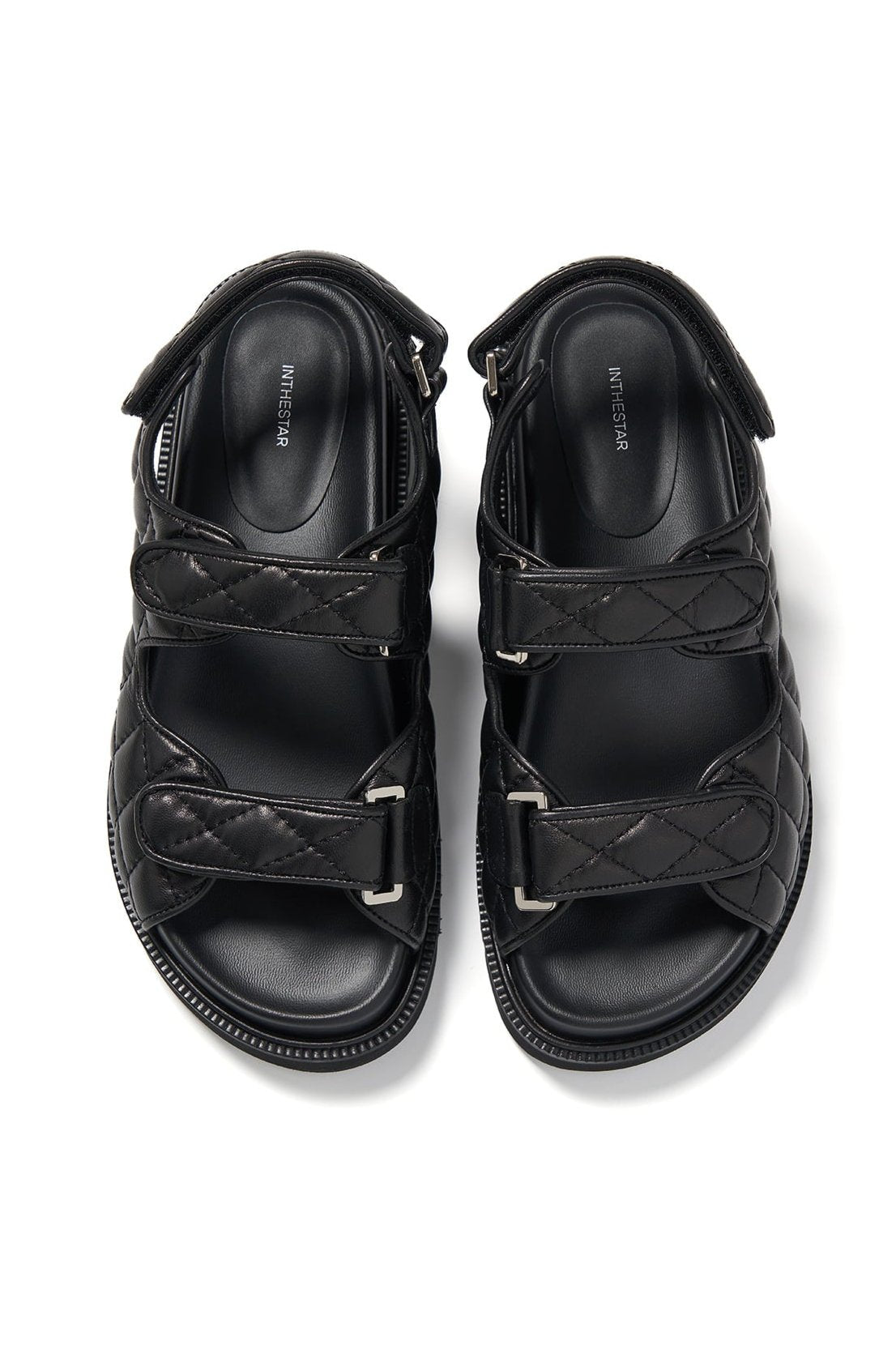 THE EMMA Quilted Leather Sandal | Black