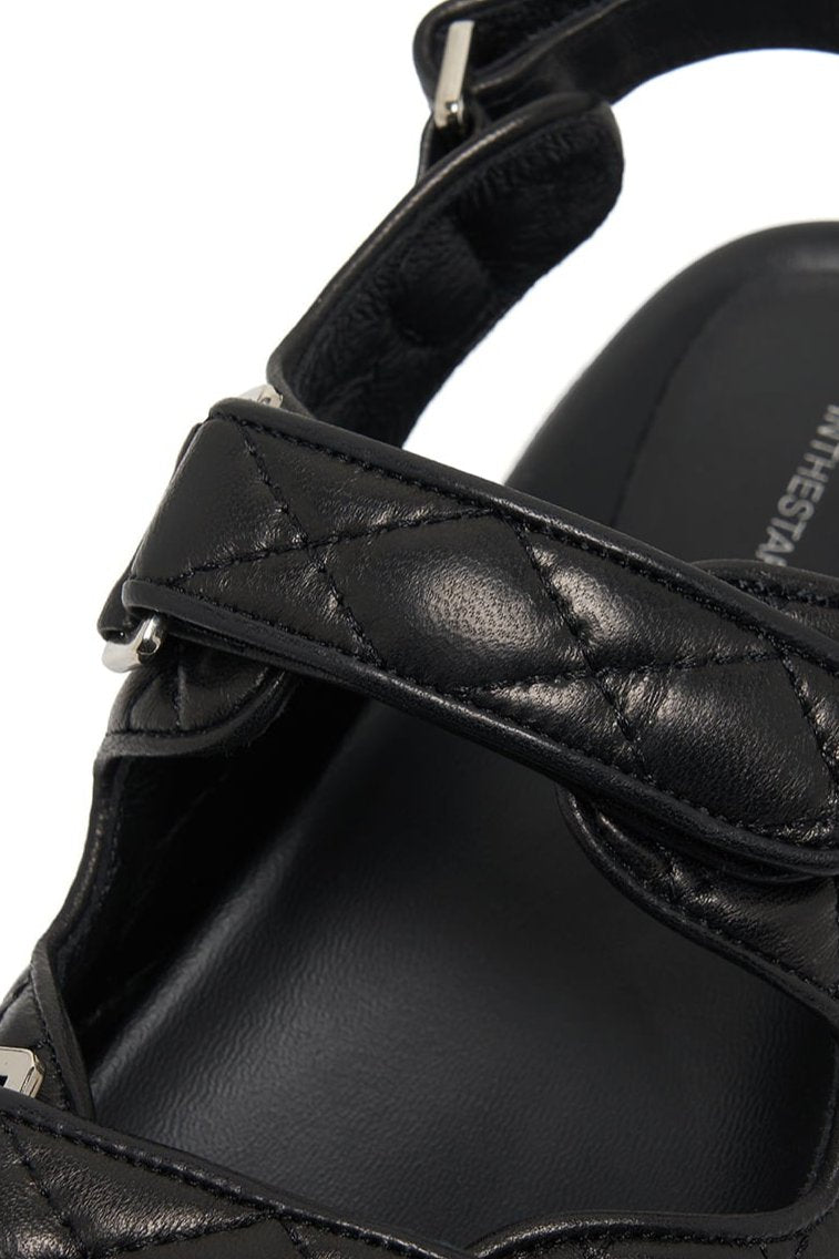 THE EMMA Quilted Leather Sandal | Black