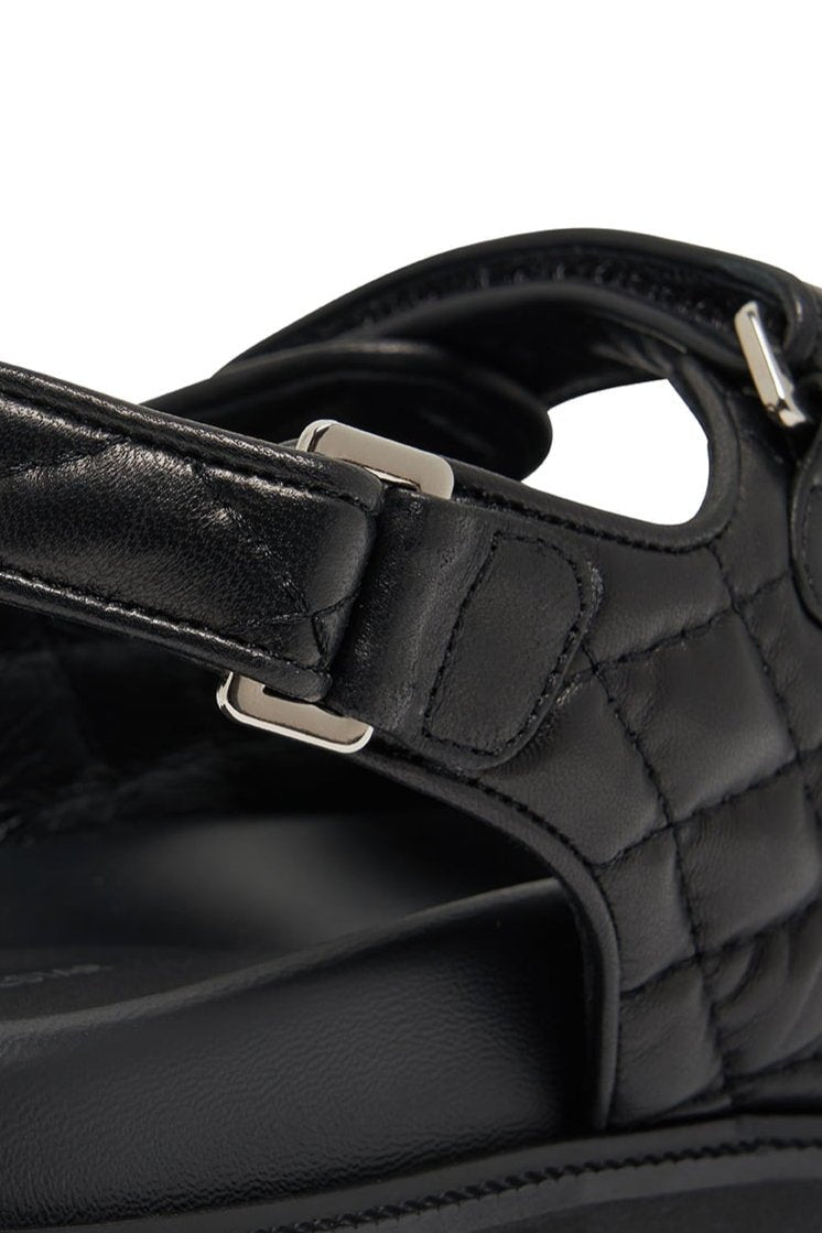 THE EMMA Quilted Leather Sandal | Black