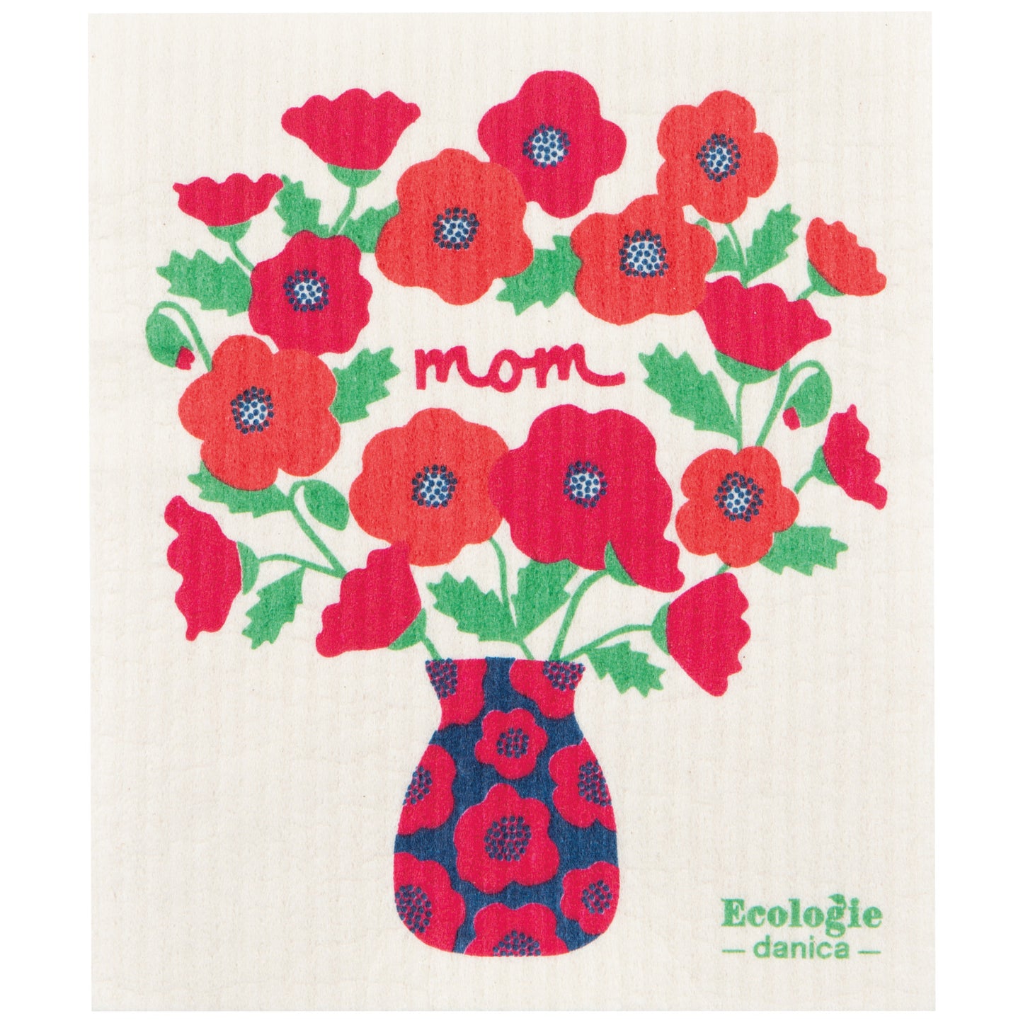 Poppy Bouquet Swedish Dishcloth