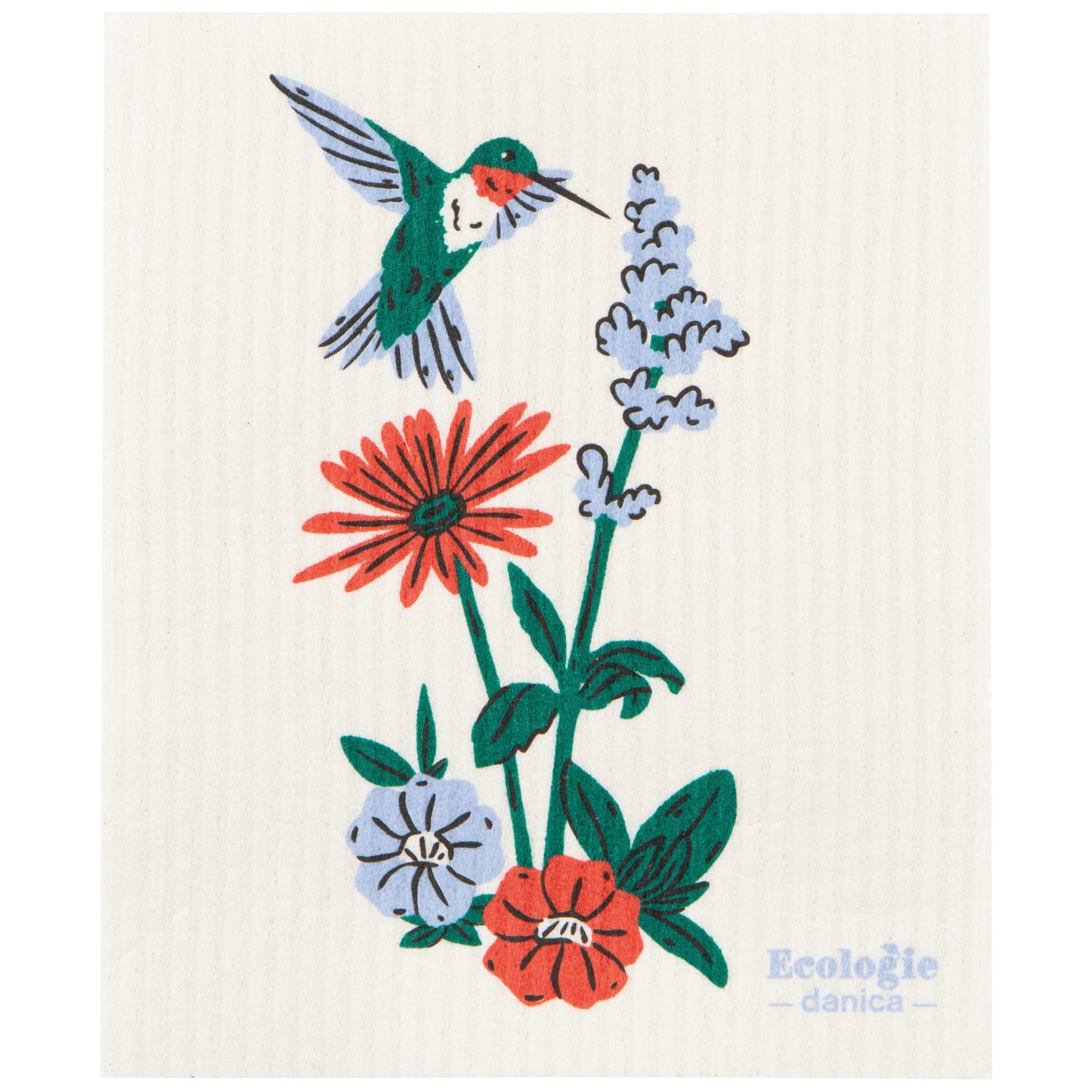 Hummingbird Floral Swedish Dishcloth