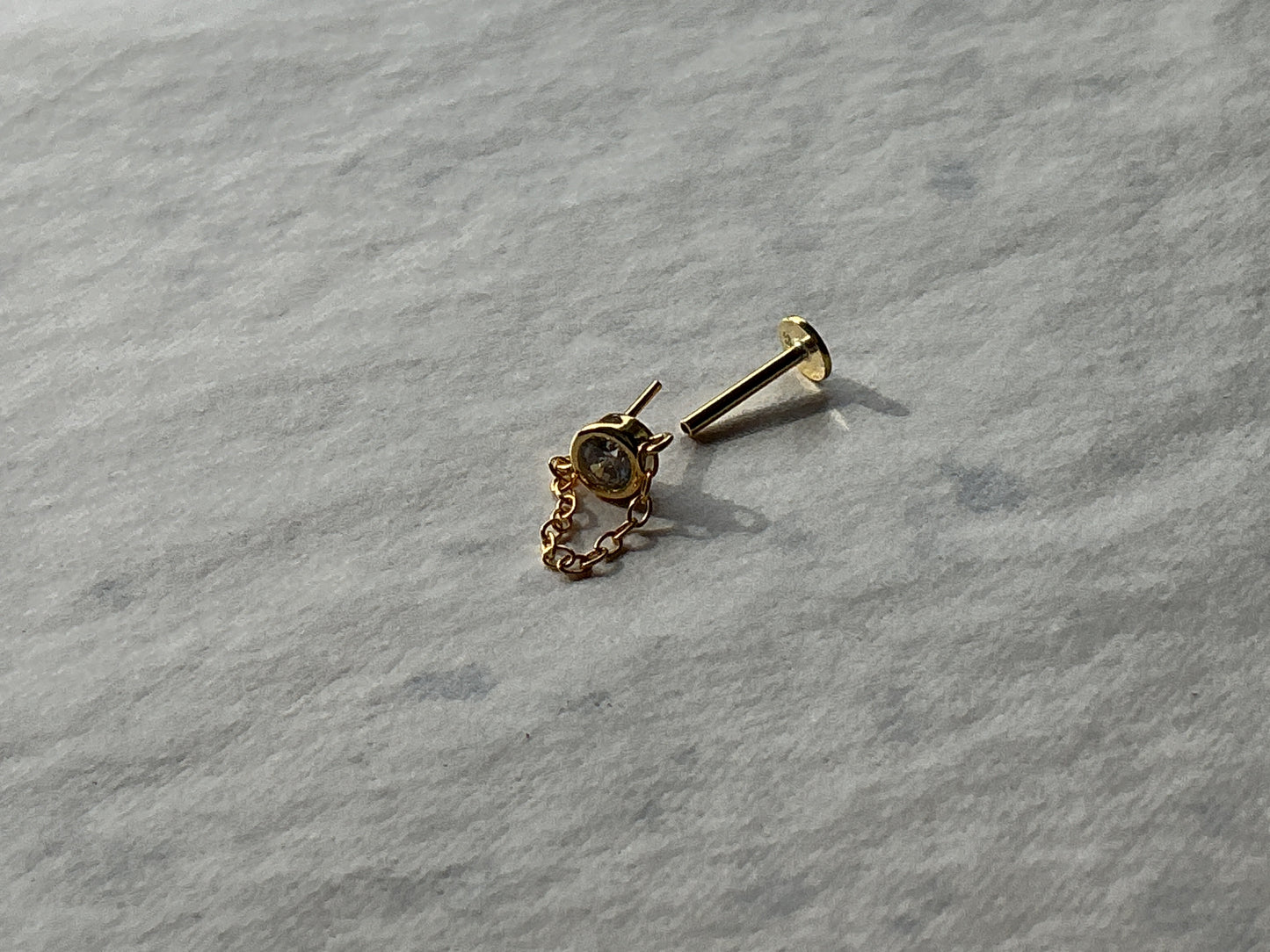 Circle Crystal Flatback Earring with Chain