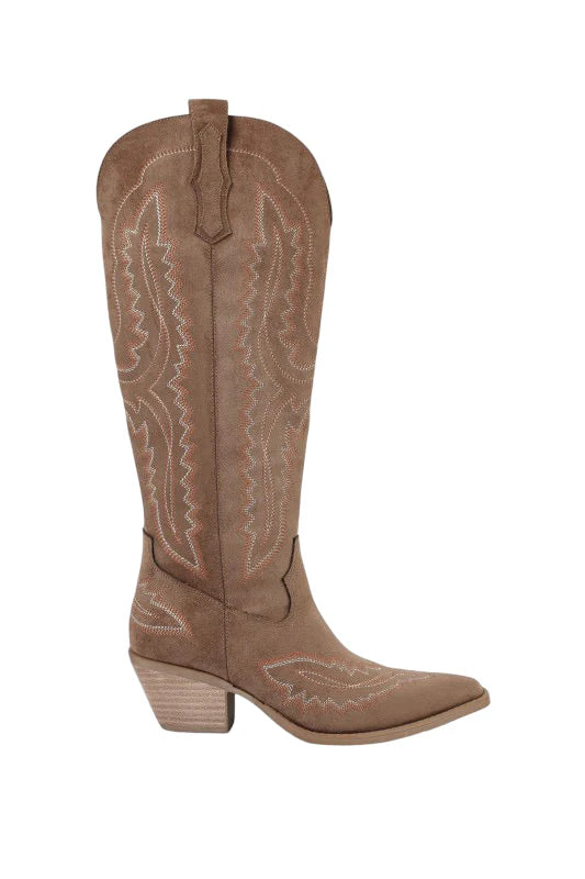 TESS Cowboy Boots | Taupe