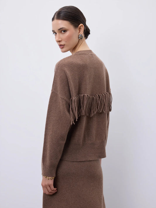 Fiorella Cashmere Fringe Cardigan