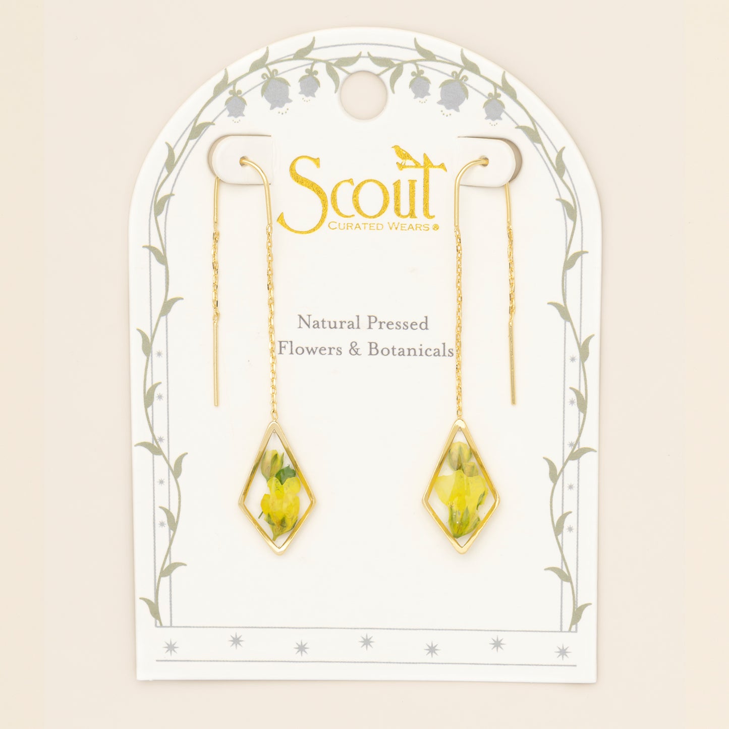 Pressed Flower Thread Earring | Yellow Baby's Breath