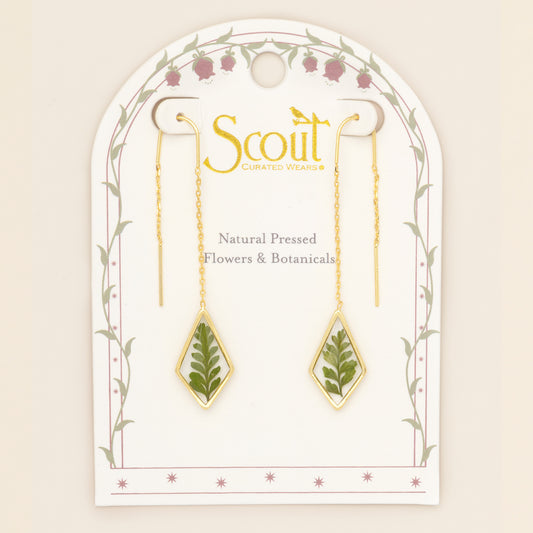 Pressed Flower Thread Earring | Fern