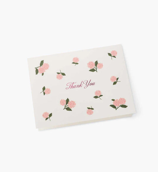 Pink Hydrangea Thank You Card