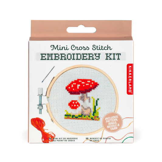 Mini Cross Stitch Embroidery Kit | Mushroom