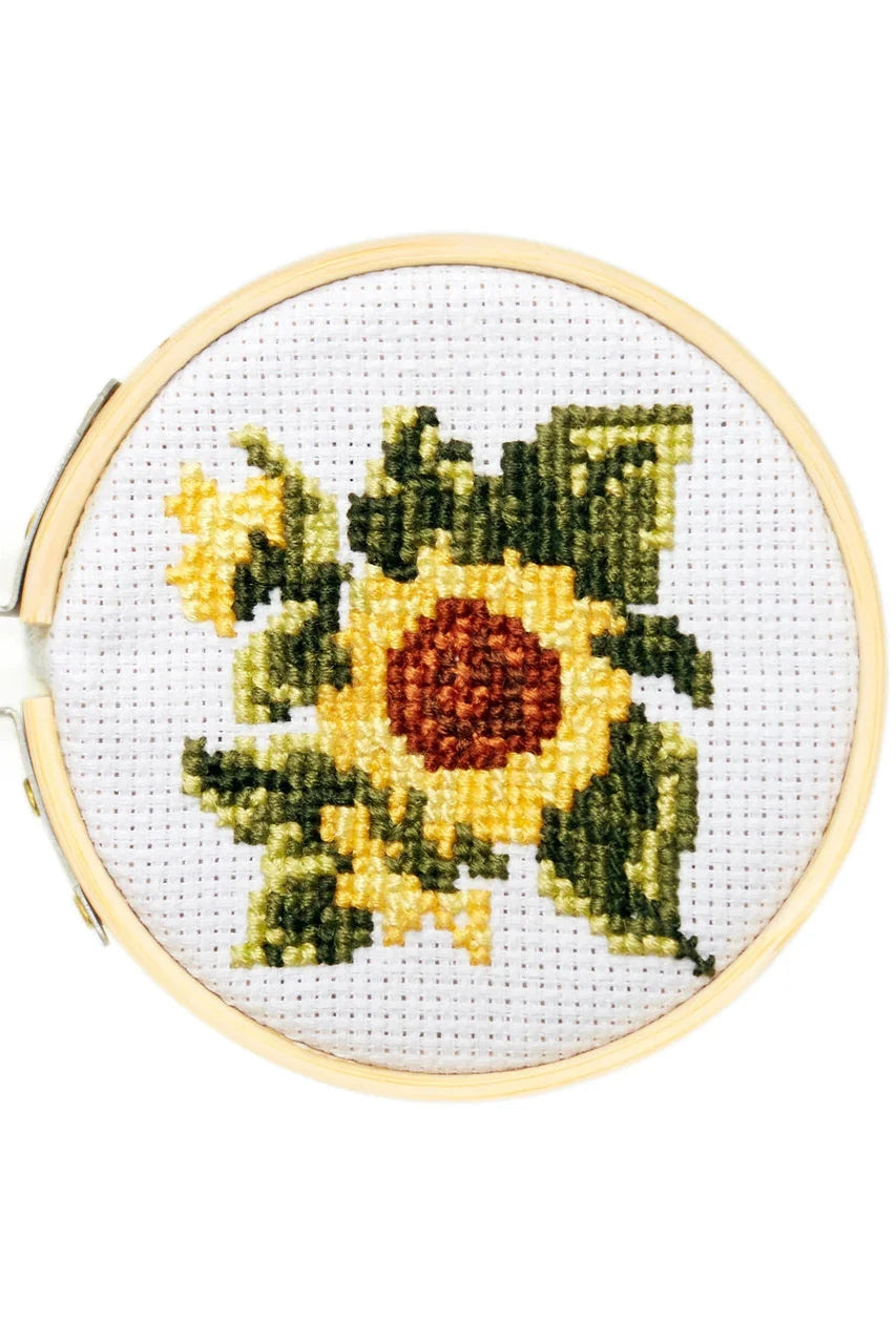 Mini Cross Stitch Embroidery Kit | Sunflower