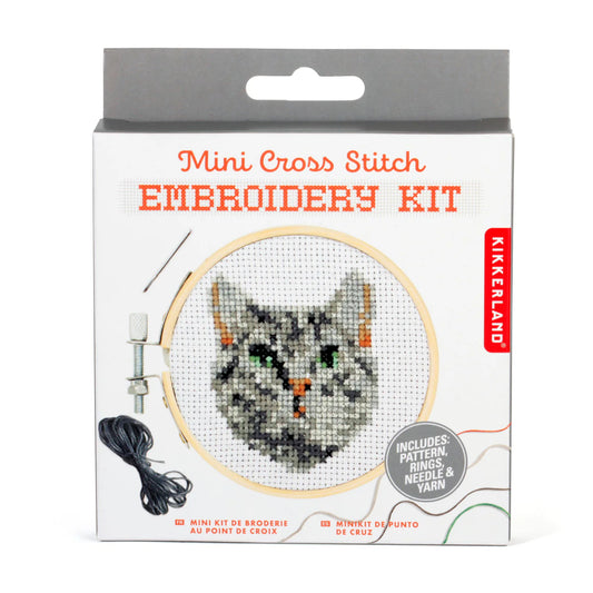 Mini Cross Stitch Embroidery Kit | Cat