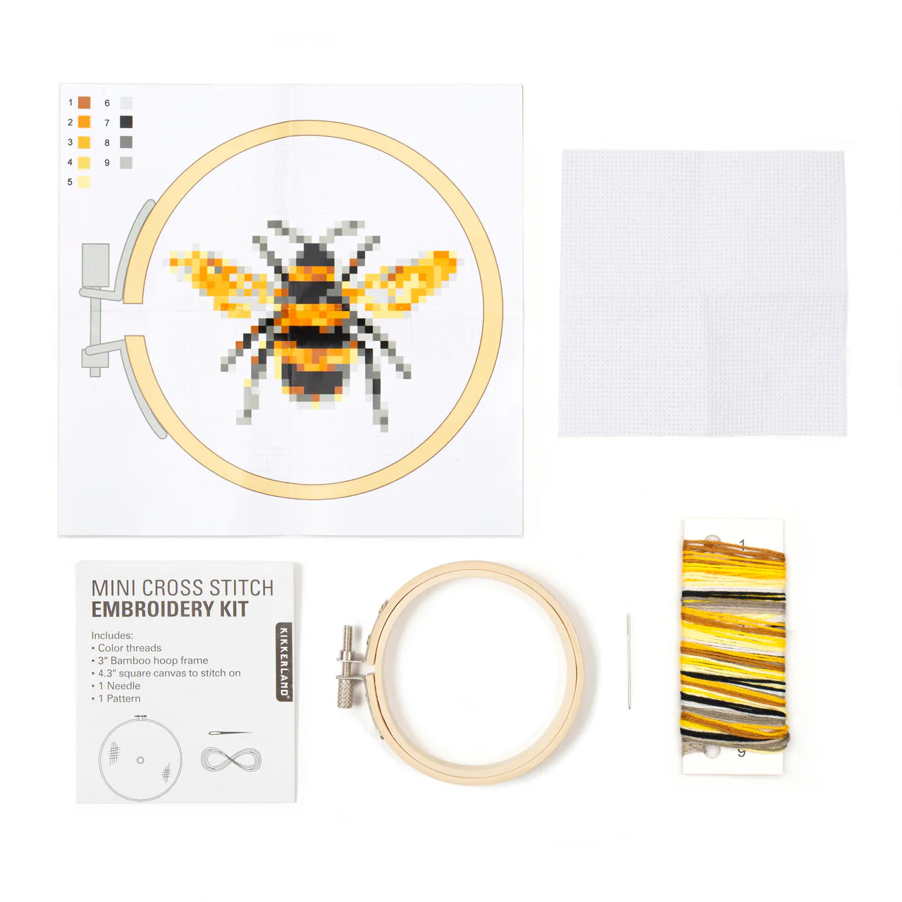 Mini Cross Stitch Embroidery Kit | Bee