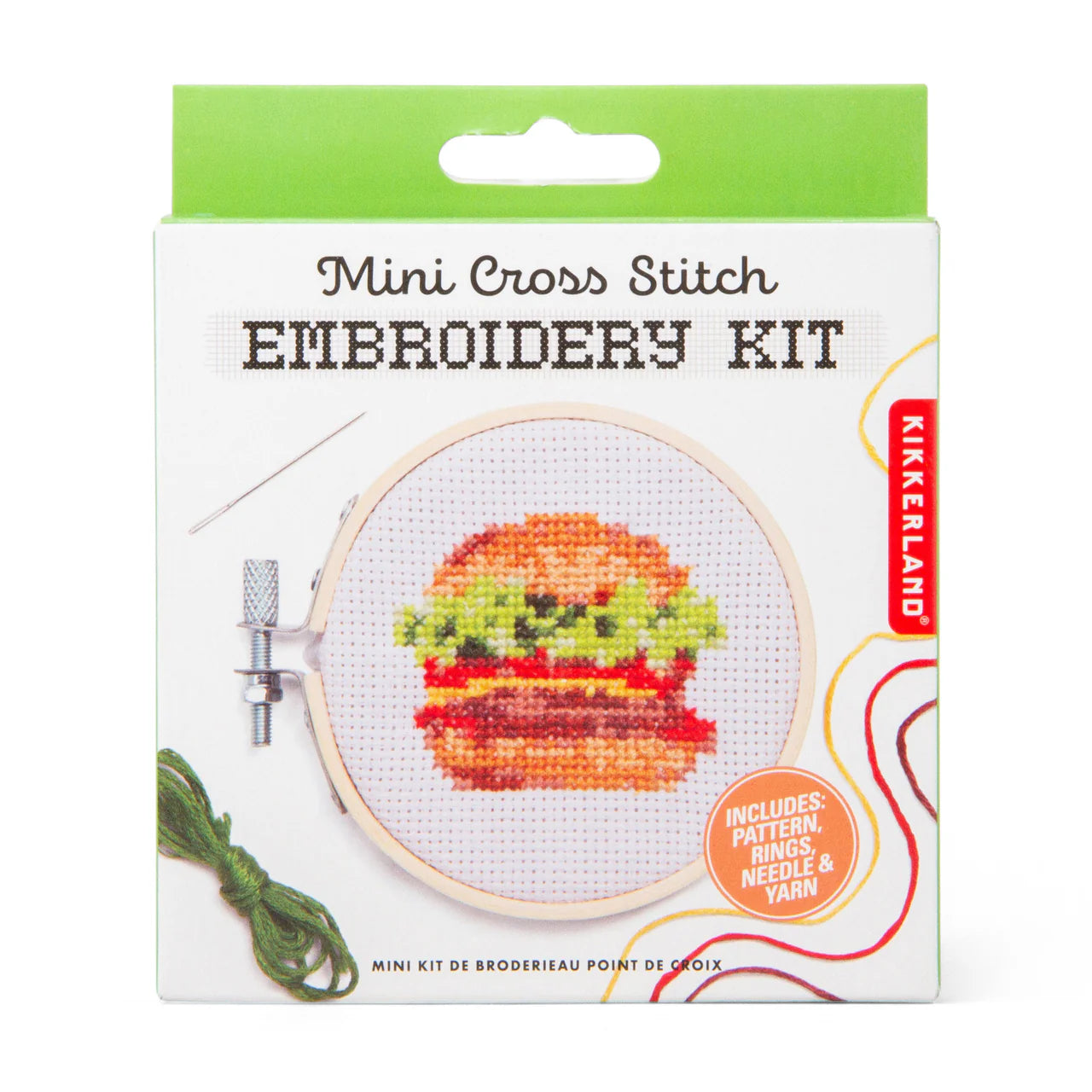 Mini Cross Stitch Embroidery Kit | Burger