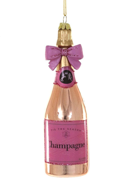 Champange with Bow - Pink Ornament