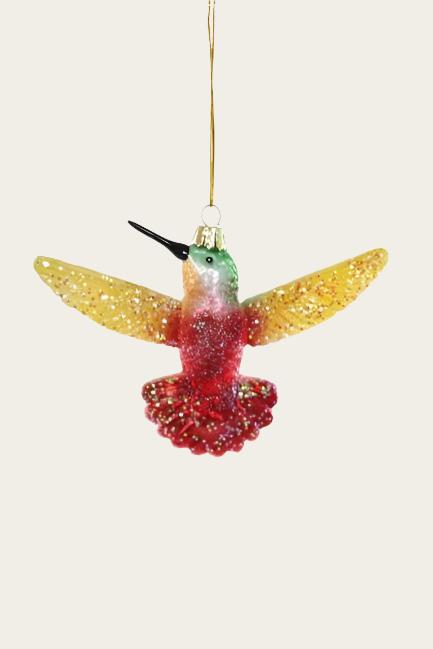 Ruby Throated Hummingbird Ornament