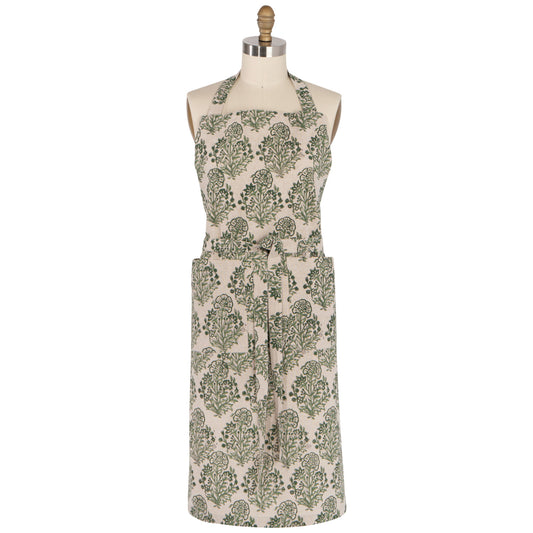 Viridian Block Print Apron
