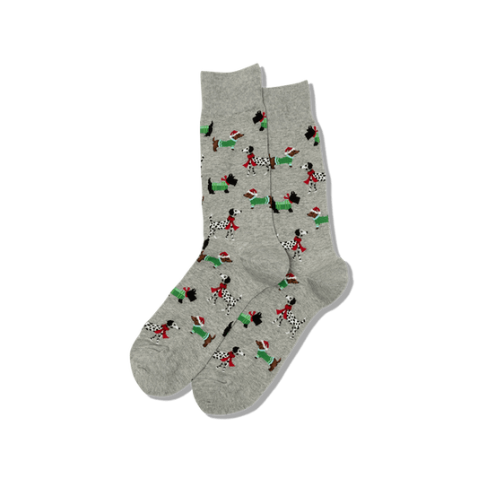 HOTSOX Men's Christmas DogsCrew Socks