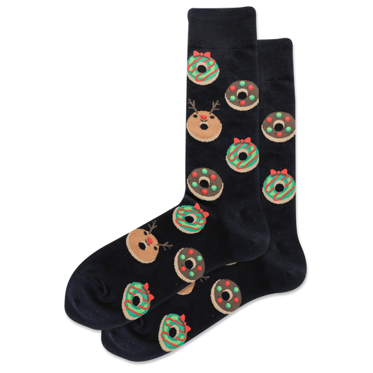 HOTSOX Men's Christmas Donuts Crew Socks