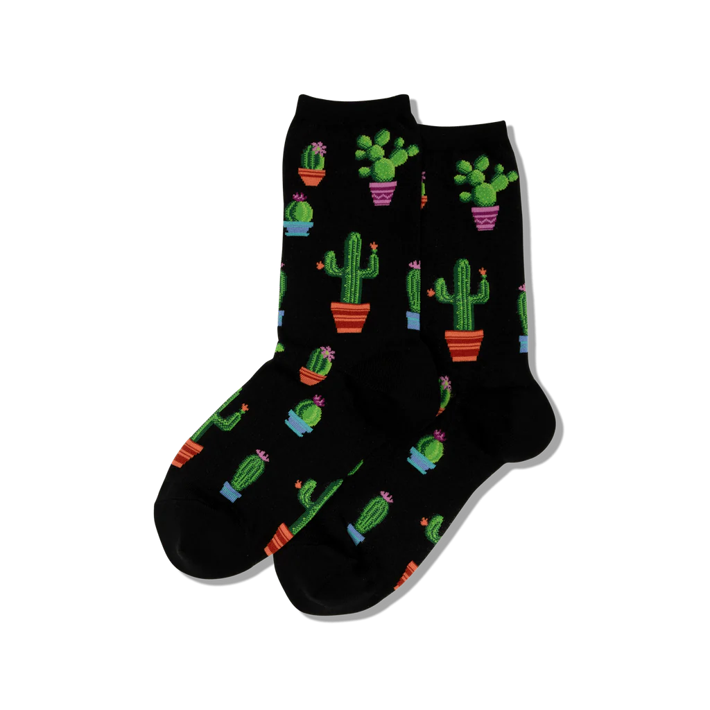 HOTSOX Women's Potted Cactus Crew Socks