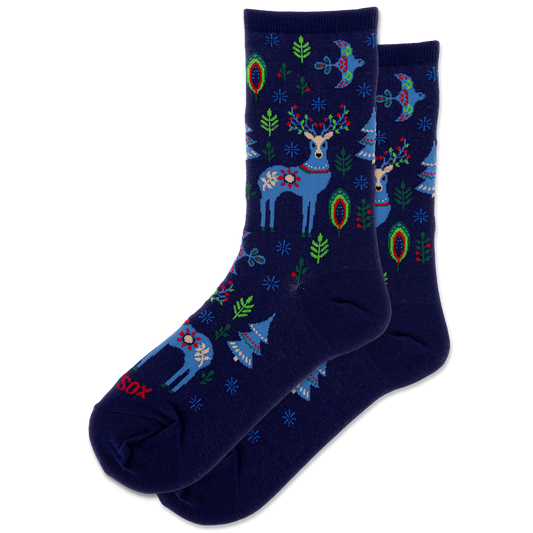 HOTSOX Women's Reindeer Crew Sock