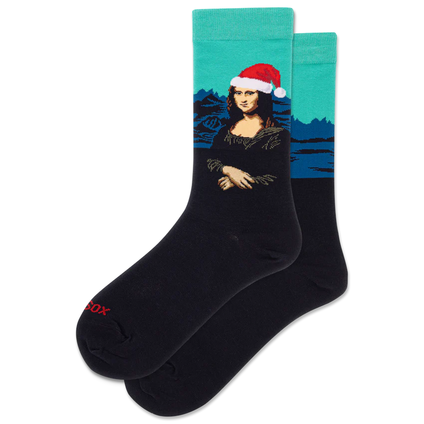 HOTSOX Women's Mona Lisa Christmas Crew Sock