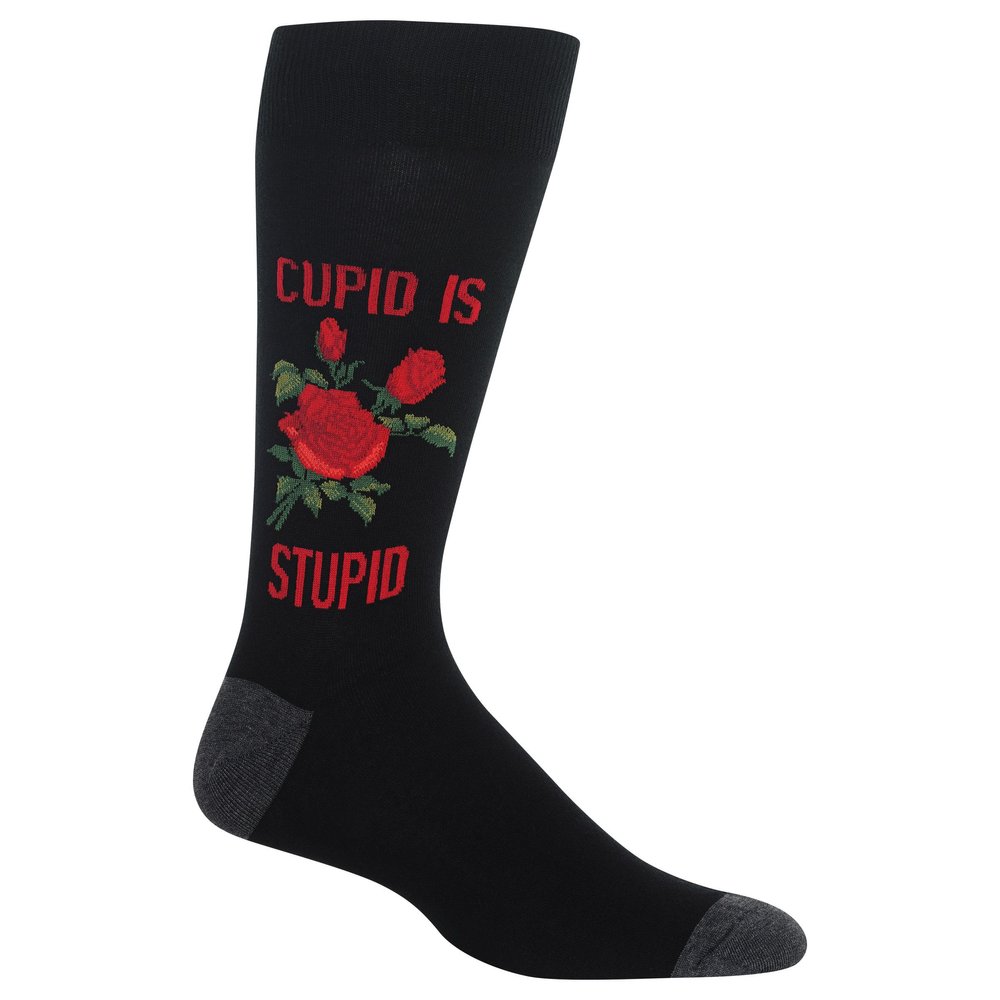 HOTSOX Men's Cupid is Stupid  Crew Sock