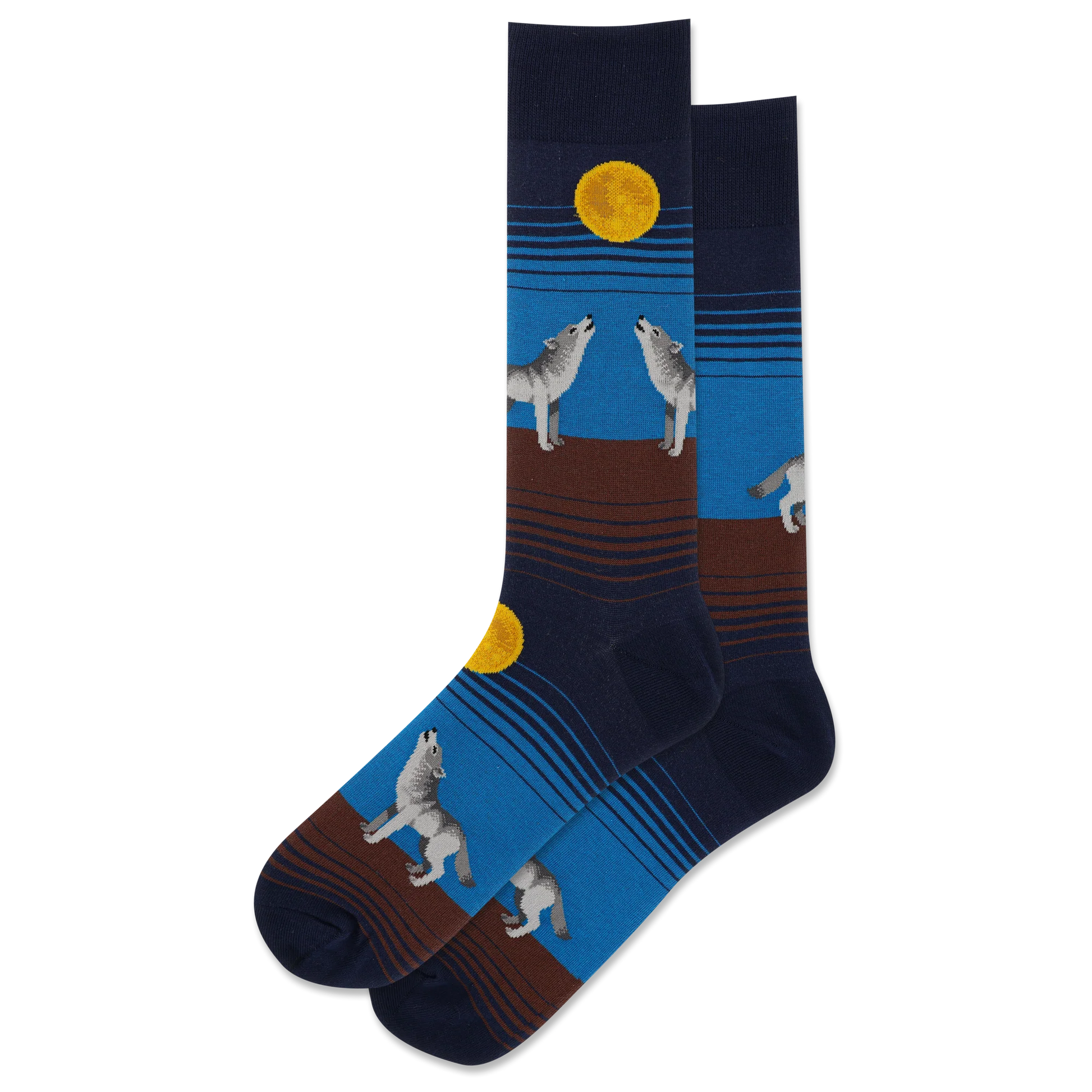 HOTSOX Men's Howling Wolf Crew Sock