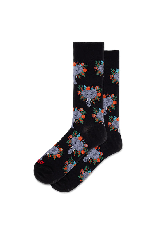 HOTSOX Men's Tropical Elephant Crew Socks