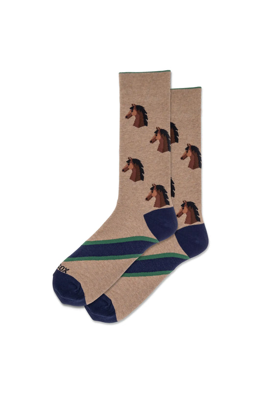 HOTSOX Men's Horse Head Crew Socks