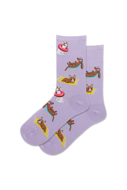 HOTSOX Women's Beach Dog Crew Sock