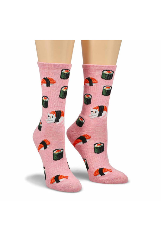 HOTSOX Women's Cat-Shimi Sushi Crew Sock