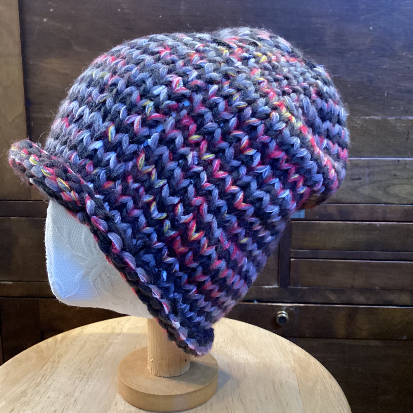 Two-Tone Knit Hat / Cowl