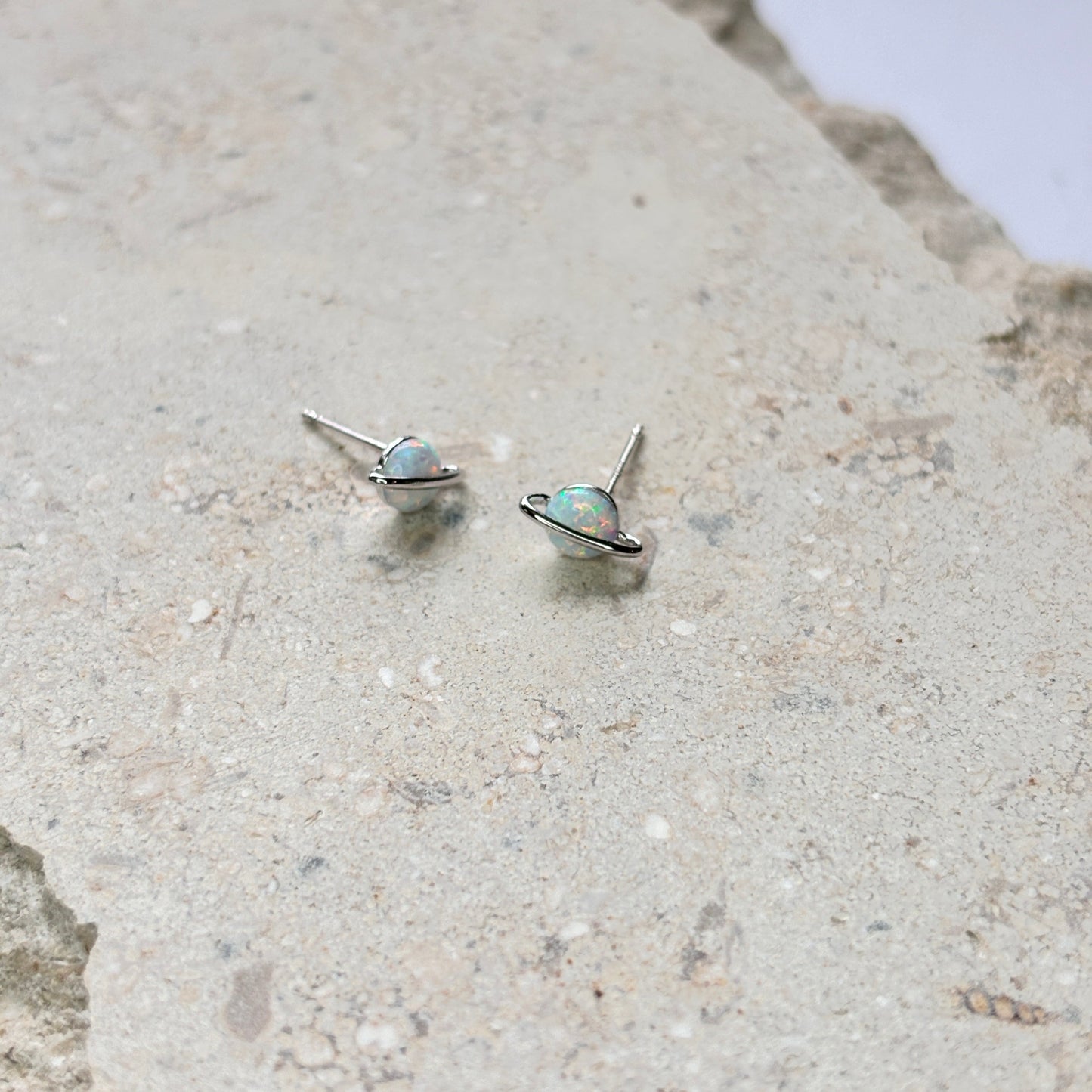 Opal Planet Stud Earrings