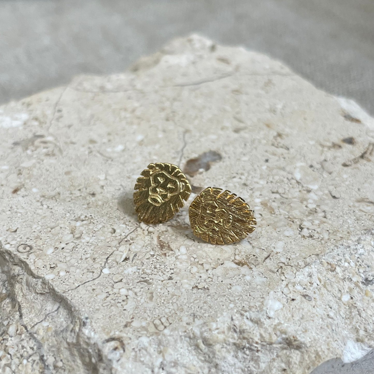 Lion Head Stud Earrings