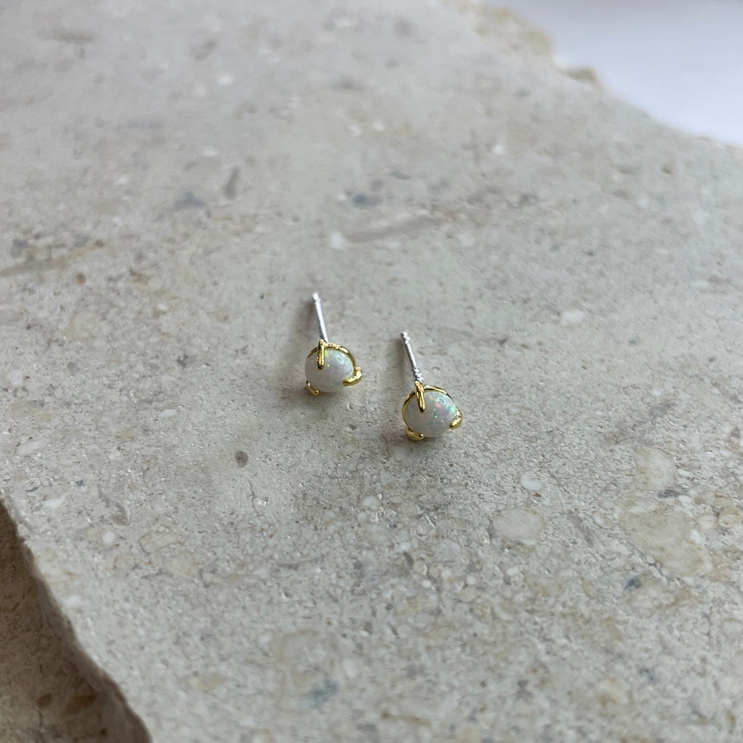 White Lotus Stud Earrings