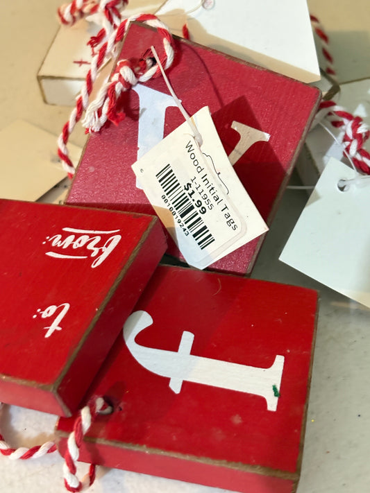 Wood Initial Tags