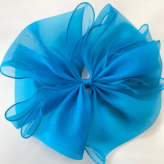Blue Tulle Bow