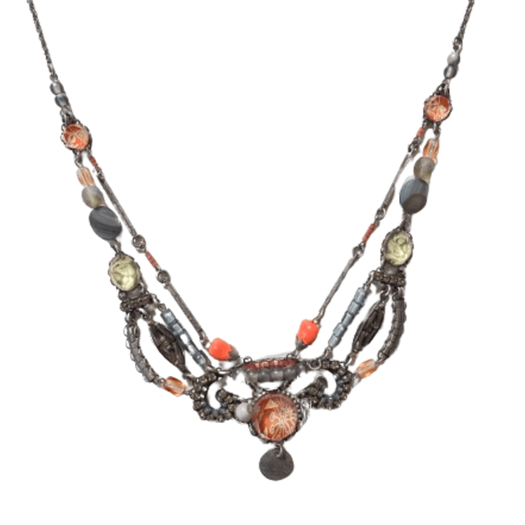 Ayala Bar | Grey + Orange Necklace