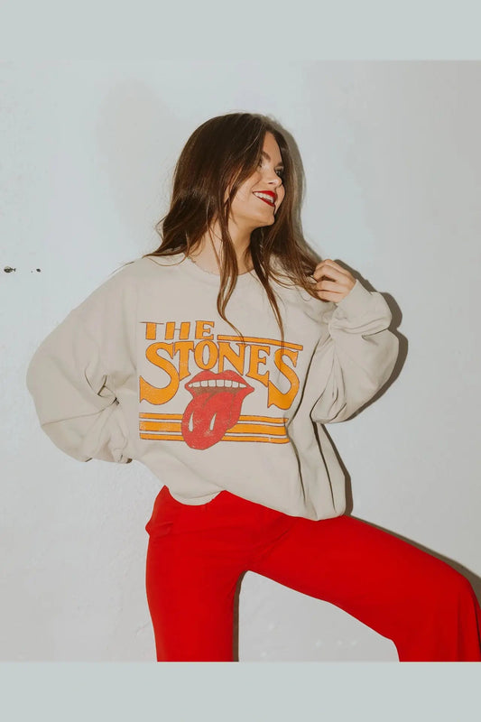 Rolling Stones Stoned Sand Thrifted Sweatshirt