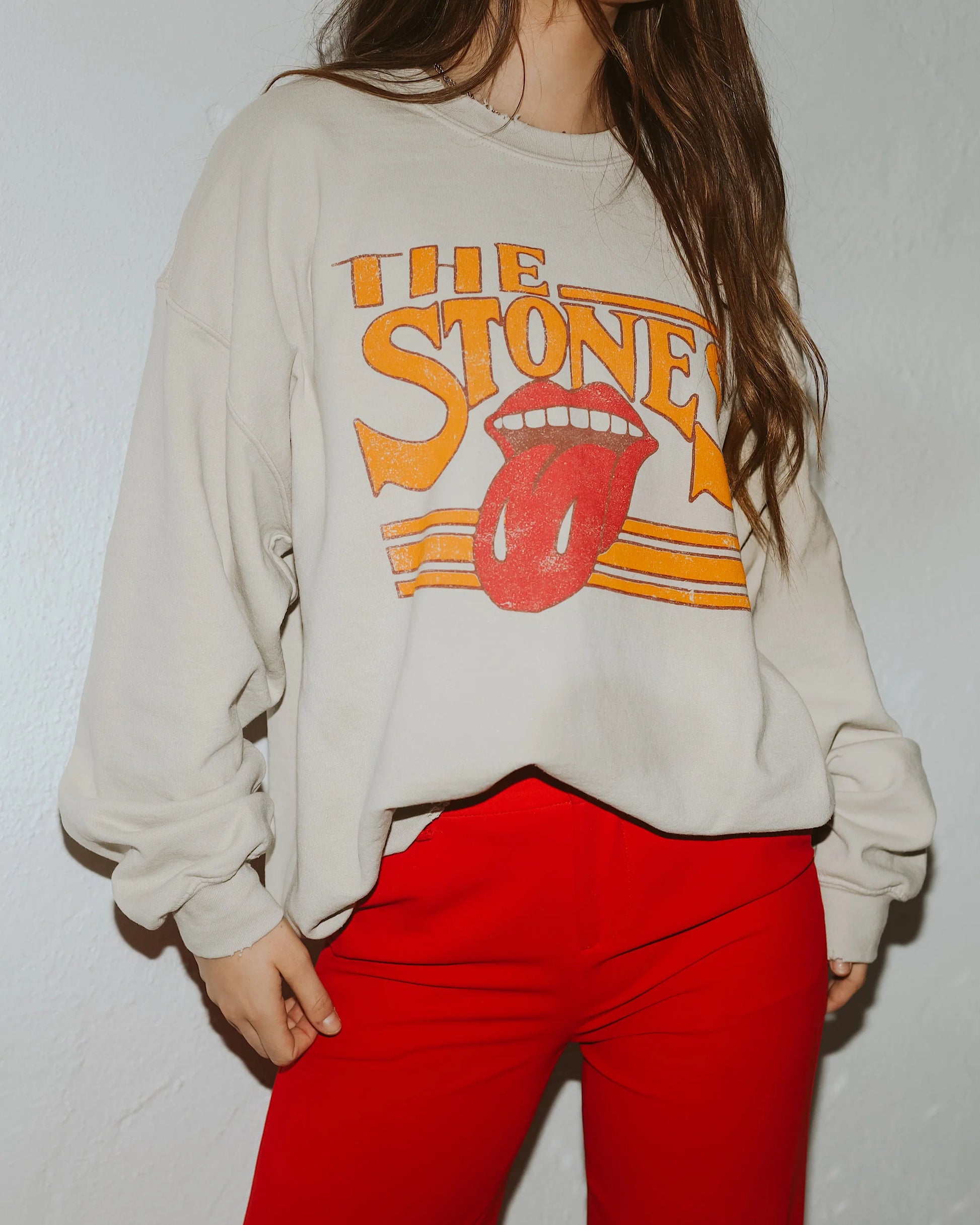 The Rolling Stones Stoned Sand Thrifted Sweatshirt Silla Designs