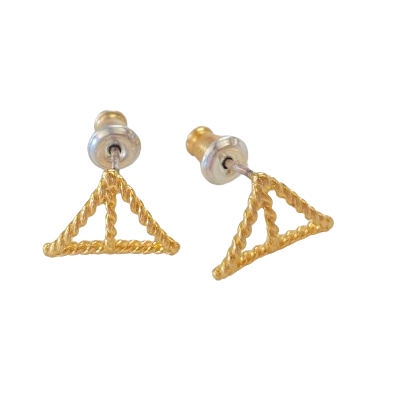 Braided Triangle Earrings