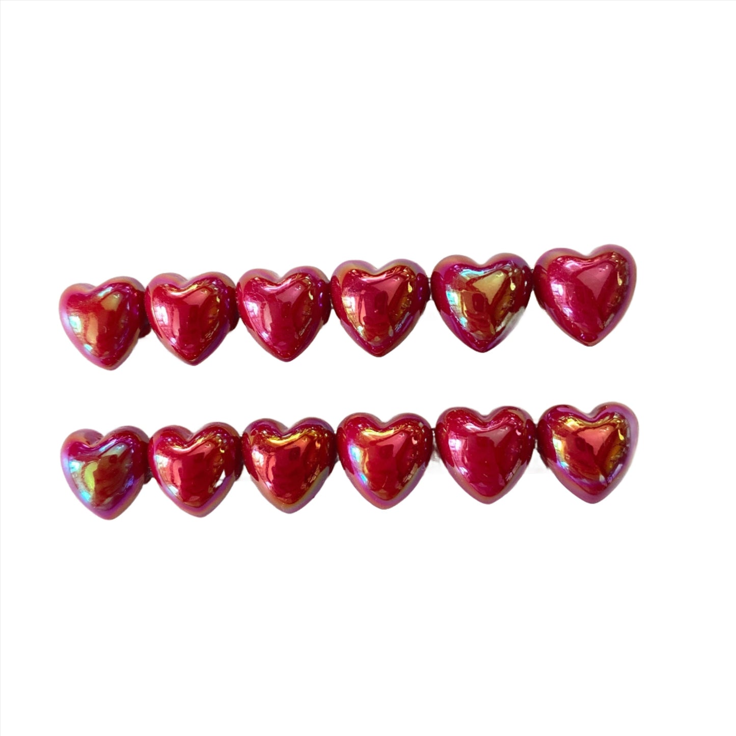 Iridescent Heart Hair Clips