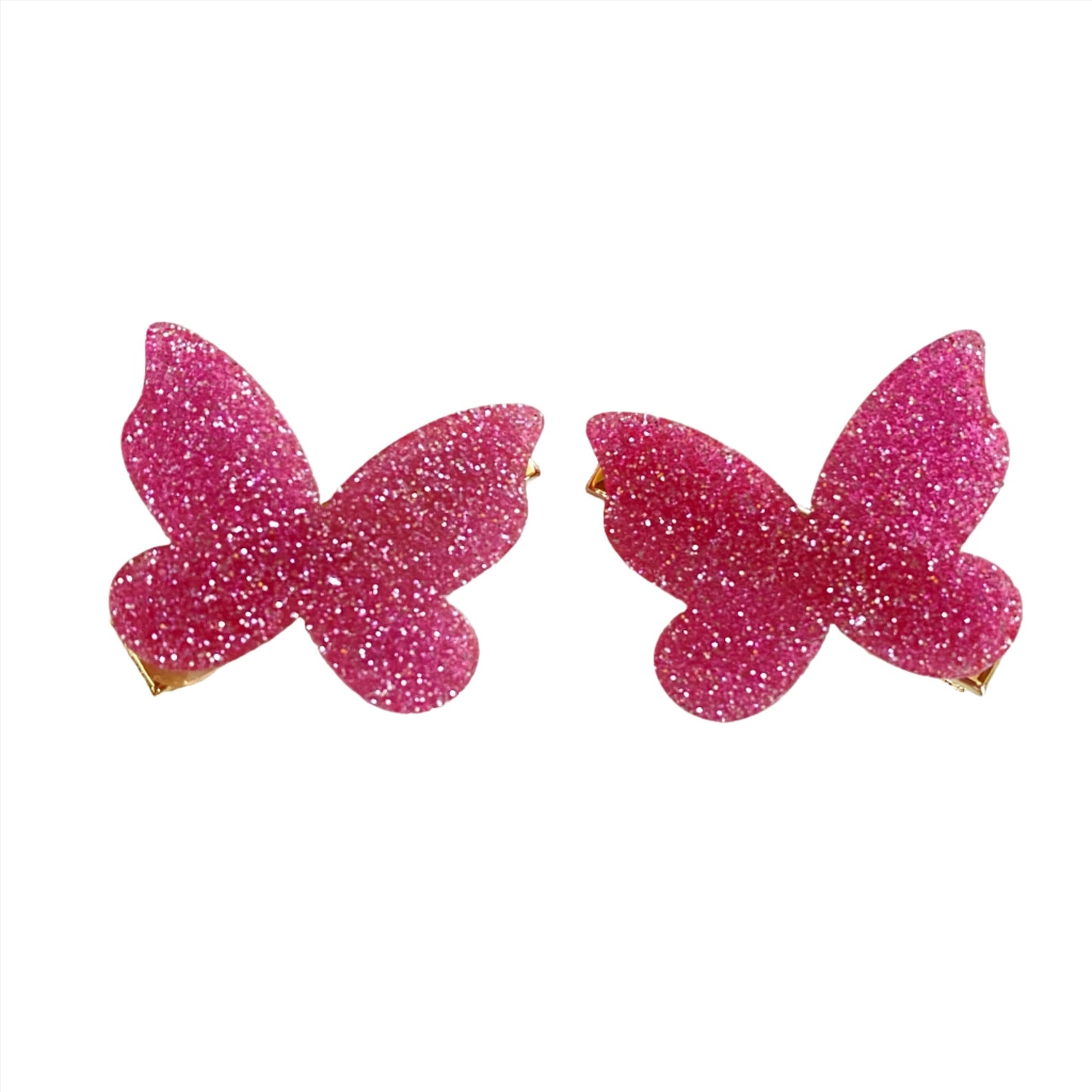 Small Sparkly Butterfly Barrette | Set of 2