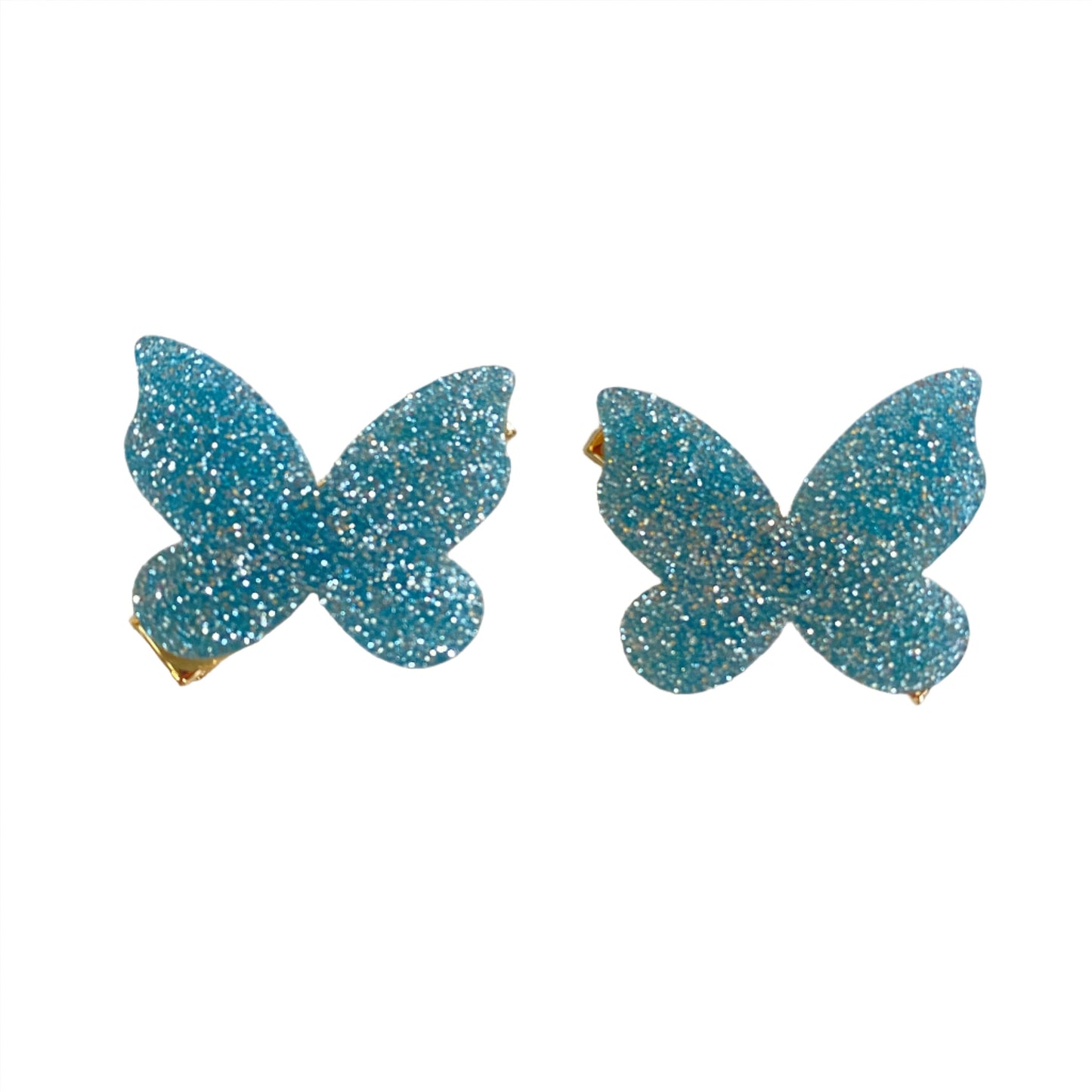 Small Sparkly Butterfly Barrette | Set of 2