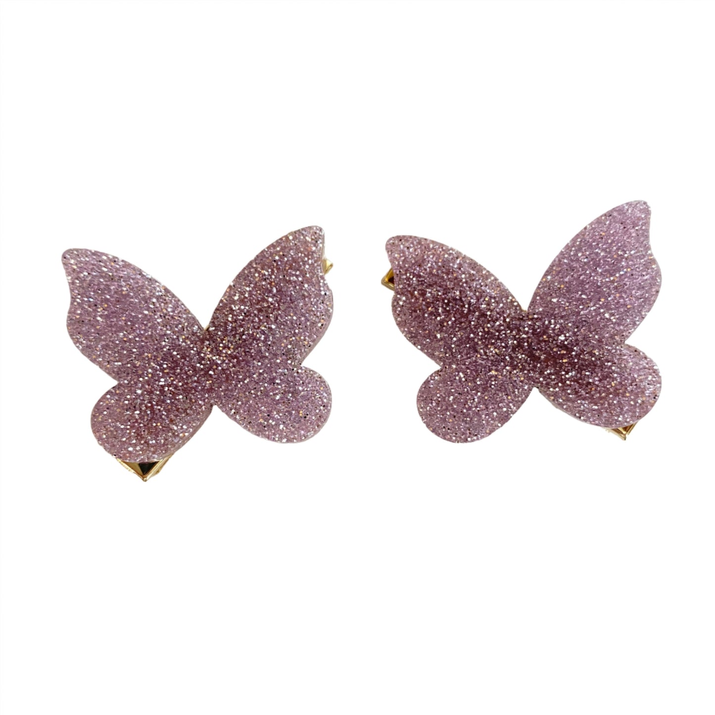 Small Sparkly Butterfly Barrette | Set of 2