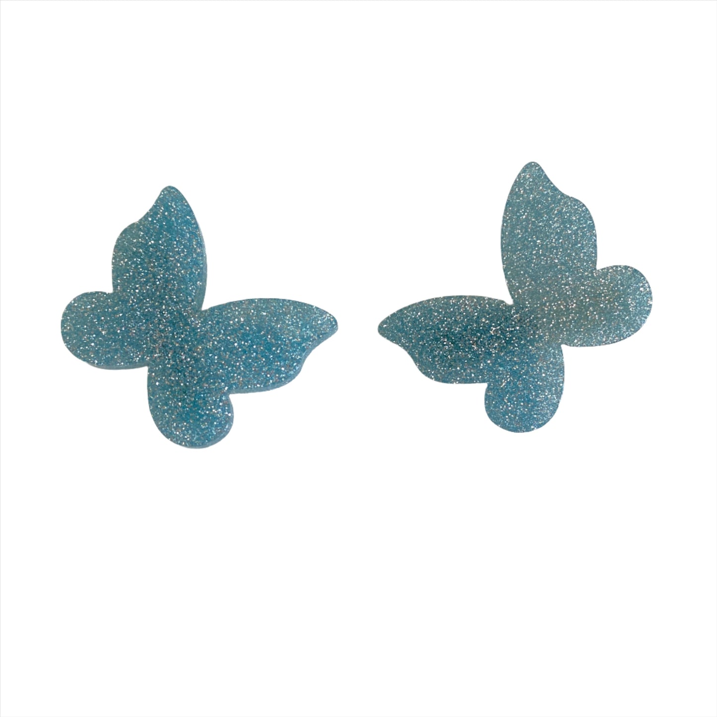 Large Sparkly Butterfly Barrettes | Set of 2