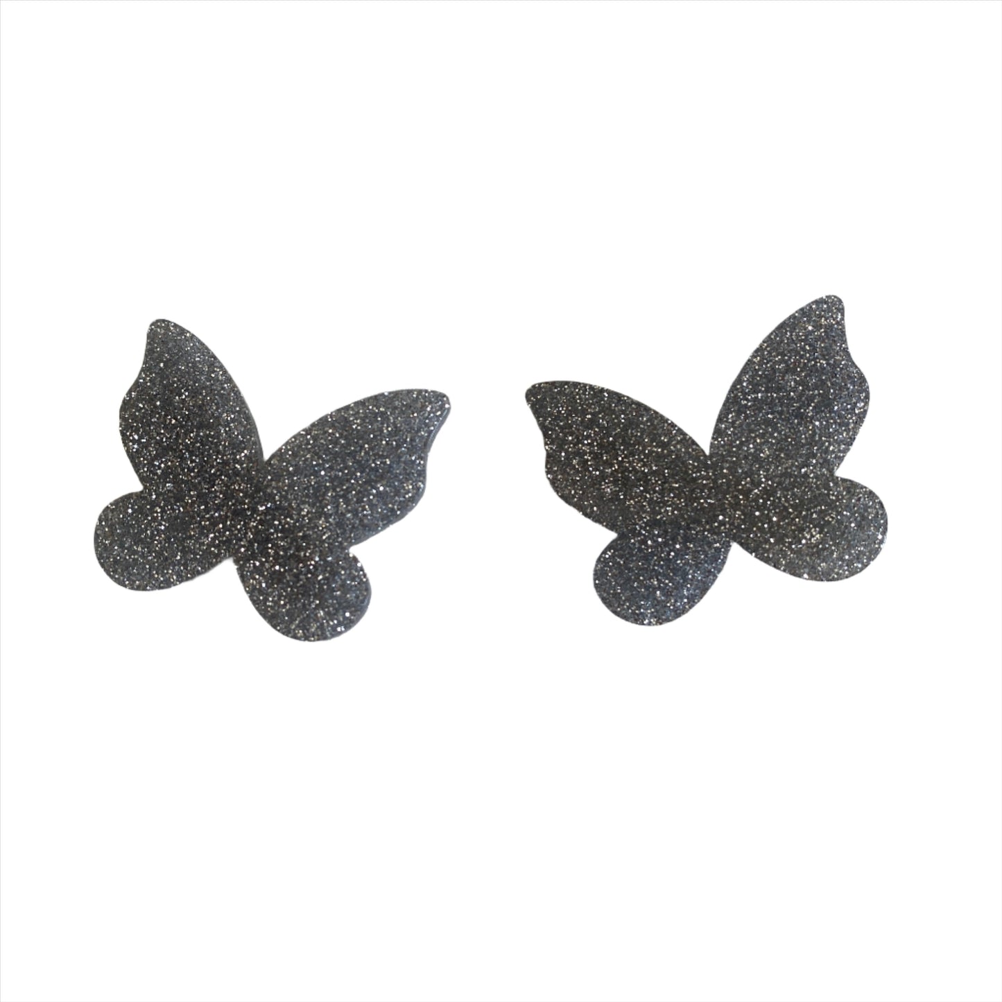 Large Sparkly Butterfly Barrettes | Set of 2